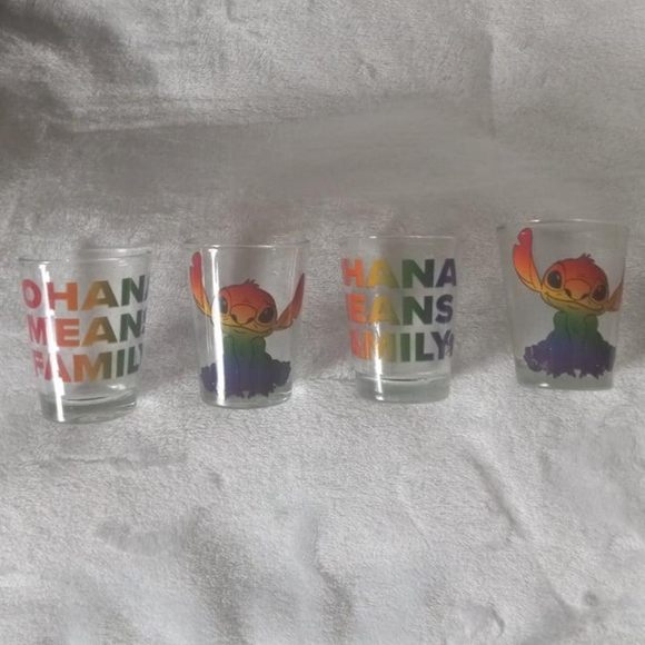 DISNEY LIMITED EDITION PRIDE LILO AND STITCH SHOT GLASSES. 4 GLASSES. - Picture 4 of 5